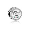 Charm Pandora de prata Tudo que eu quero para o Natal