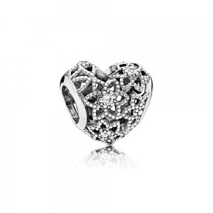 Charm PANDORA Vazado Coração Florido - 796264CZ Charm PANDORA Vazado Coração Florido - 796264CZ