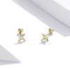 Brincos Petit Estrelas douradas estilo Pandora - SCE1117