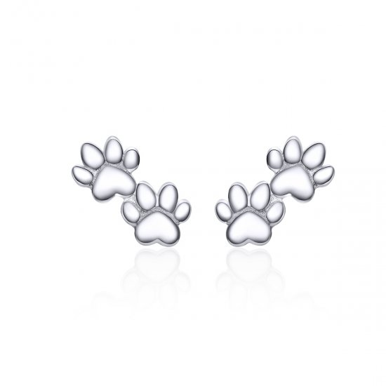 Brincos Petit Pegadas de animais de estimação estilo Pandora - SCE718  Clique na imagem para fechar