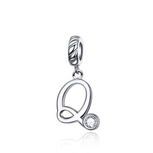 Charm Pendente Letra Q estilo Pandora - SCC1183-Q Charm Pendente Letra Q estilo Pandora - SCC1183-Q