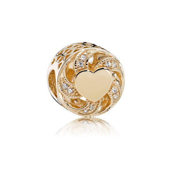 Charm berloques PANDORA Coração Radiante de Ouro  Clique na imagem para fechar