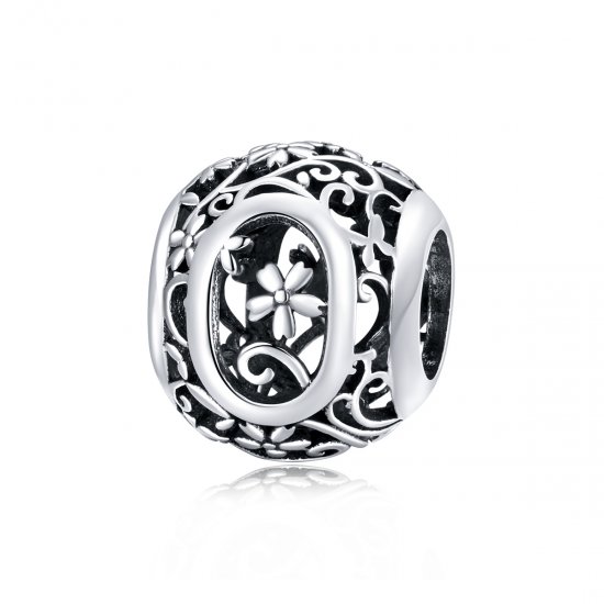 Charm Flores com orifícios, letra O estilo Pandora - SCC1444-O  Clique na imagem para fechar