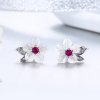 Brincos Petit Flor de cerejeira estilo Pandora - BSE055