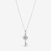 Colar De Chave E Flor Com Ouro 14k - 399339C01 Colar De Chave E Flor Com Ouro 14k - 399339C01