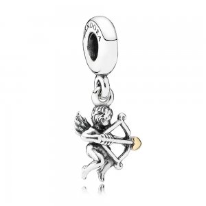 Charm PANDORA de Prata e Ouro Pendente Cupido - 791251 Charm PANDORA de Prata e Ouro Pendente Cupido - 791251