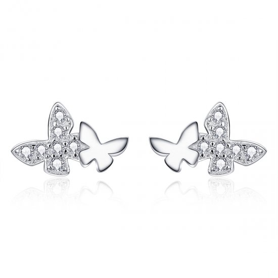 Brincos Petit Borboleta estilo Pandora - BSE236  Clique na imagem para fechar