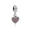 Charm PANDORA De Prata Pendente Coração De Pavê Vermelho Charm PANDORA De Prata Pendente Coração De Pavê Vermelho