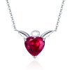 Colar Coração de Anjo Vermelho estilo Pandora - SCN285