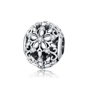 Charm Flocos de neve openwork estilo Pandora - SCC1651 Charm Flocos de neve openwork estilo Pandora - SCC1651