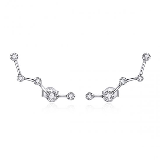 Brincos Petit Faixa de estrela brilhante estilo Pandora - SCE1131  Clique na imagem para fechar
