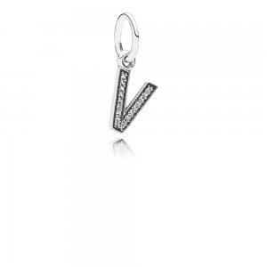 Pingente PANDORA de Prata Brilhante Letra V - 791334CZ