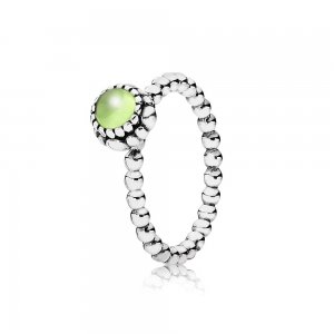 Anel PANDORA de Prata, birthstone-agosto, peridot - 190854PE Anel PANDORA de Prata, birthstone-agosto, peridot - 190854PE