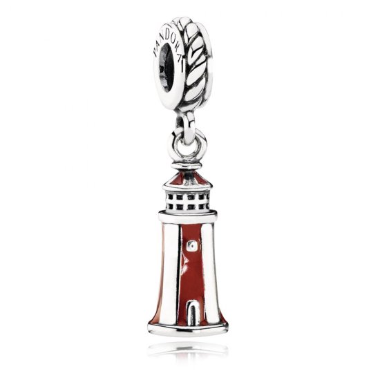 Charm PANDORA de Prata Esmaltado Farol - 791137EN42  Clique na imagem para fechar