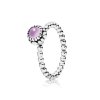 Anel PANDORA de Prata, birthstone-fevereiro, amethyst - 190854AM