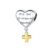 Charm Pendente Dois tons Com Deus tudo é possivel estilo Pandora - BSC309