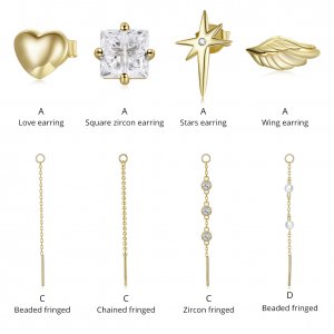 Conjunto de joias Dois tons Brilhante estilo Pandora - SET015