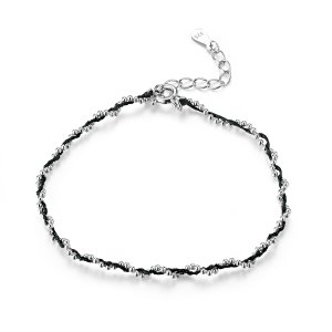 Pulseira de cordão Corda preta estilo Pandora - SCB173-BK