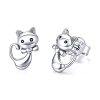 Brincos Petit Gato pegajoso estilo Pandora - SCE450
