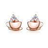 Brincos Petit Café da tarde estilo Pandora Rose - SCE592