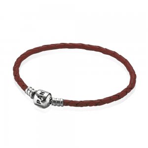 Bracelete PANDORA De Couro Castanha Com O Fecho
