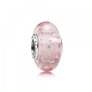 Charm PANDORA de Prata e Murano Fizzle Rosa - 791615CZ