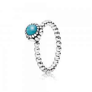 Anel PANDORA de Prata, birthstone-dezembro, turquoise - 190854TQ Anel PANDORA de Prata, birthstone-dezembro, turquoise - 190854TQ