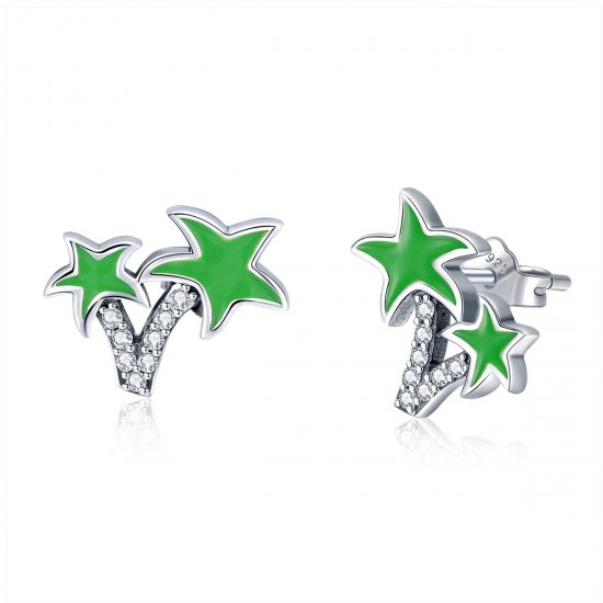 Brincos Petit Coqueiro estilo Pandora - SCE428  Clique na imagem para fechar