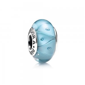 Charm PANDORA de Prata e Murano Turquesa Triângulos - 790924