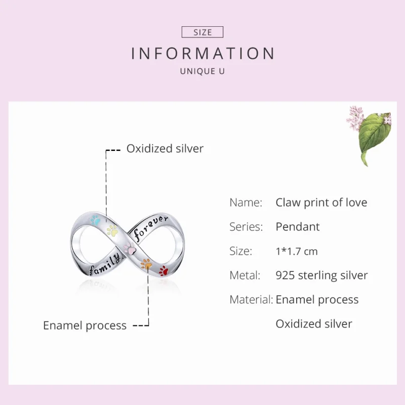 (imagem para) Charm A impressão da pata do amor estilo Pandora - SCC1849 - Visualizar 5