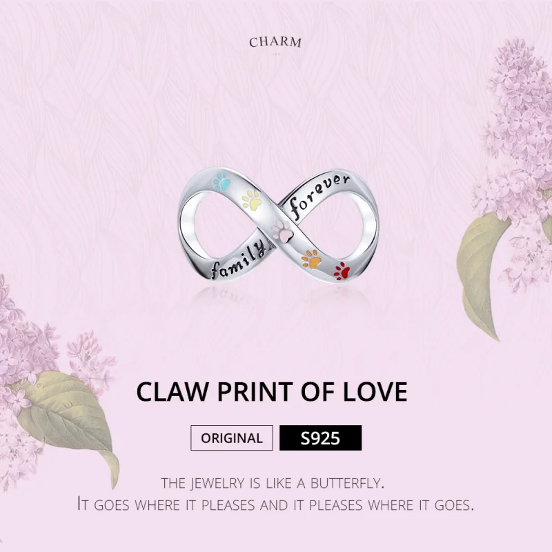 (imagem para) Charm A impressão da pata do amor estilo Pandora - SCC1849 - Visualizar 7