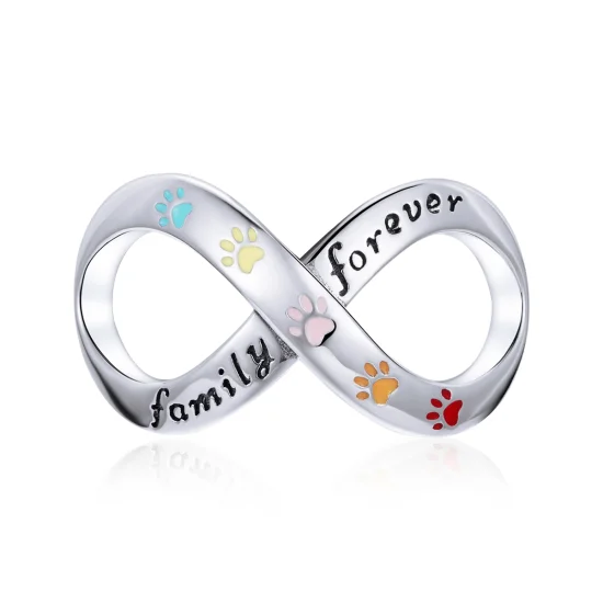 (imagem para) Charm A impressão da pata do amor estilo Pandora - SCC1849
