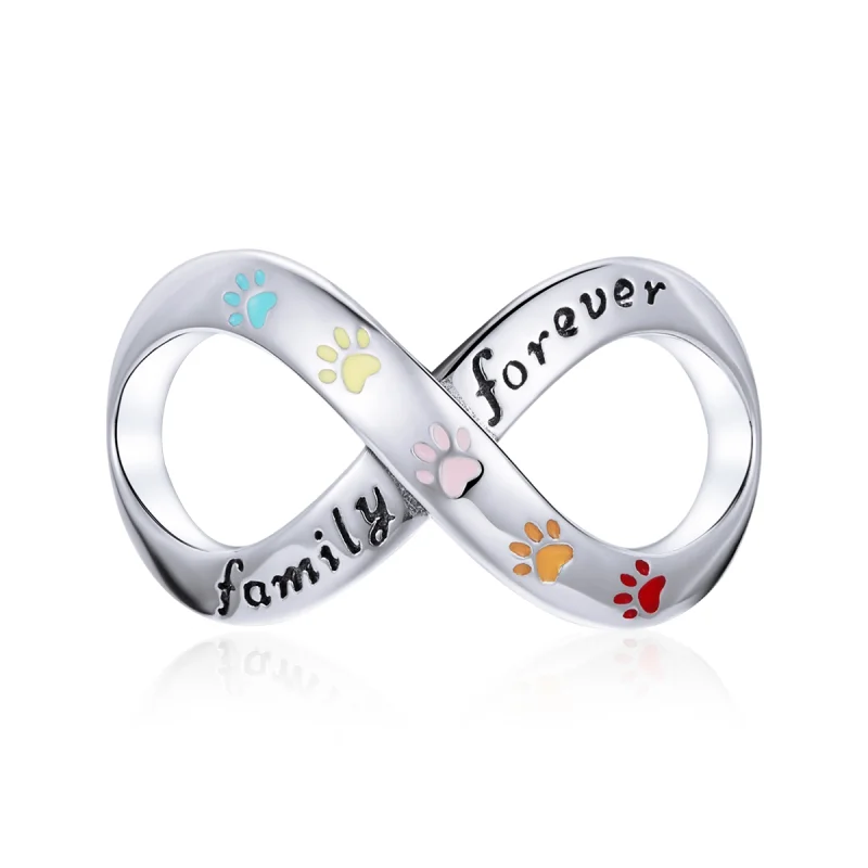 (imagem para) Charm A impressão da pata do amor estilo Pandora - SCC1849