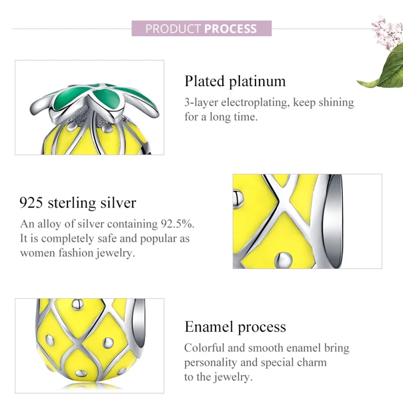 (imagem para) Charm Abacaxi life Pandora - BSC128 - Visualizar 7