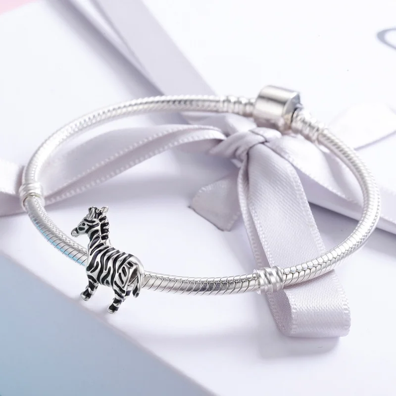 (imagem para) Charm Adorável animal zebra estilo Pandora - SCC550 - Visualizar 4