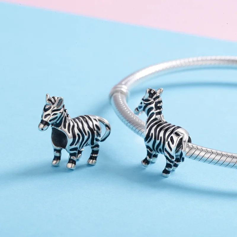 (imagem para) Charm Adorável animal zebra estilo Pandora - SCC550 - Visualizar 5