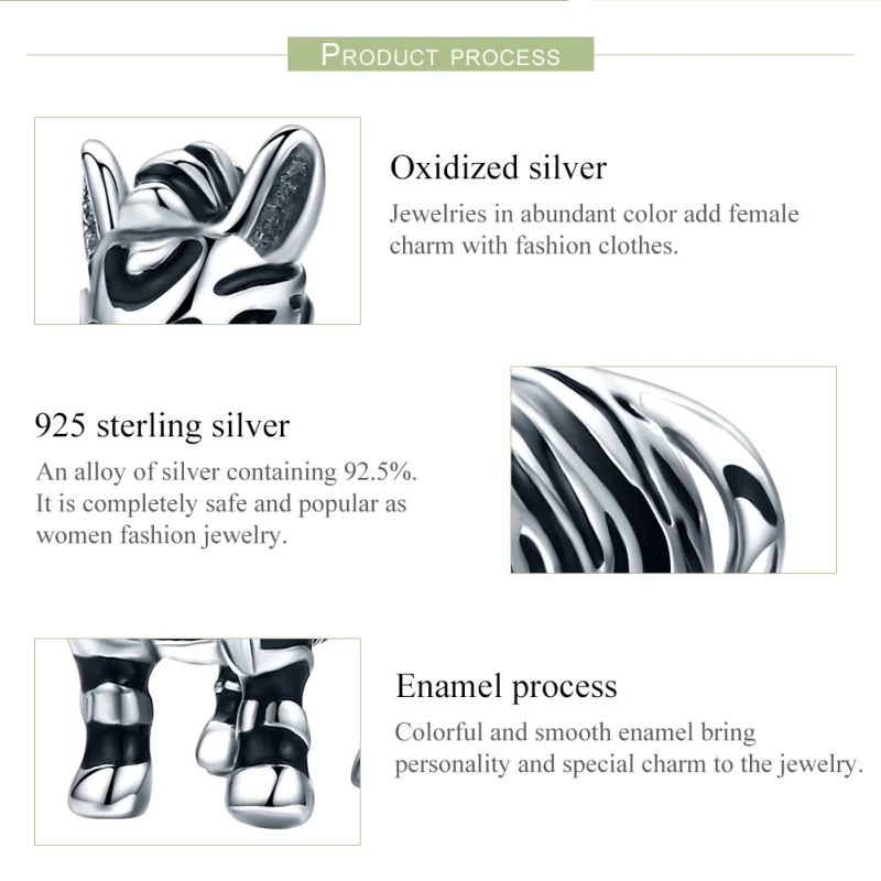 (imagem para) Charm Adorável animal zebra estilo Pandora - SCC550 - Visualizar 6