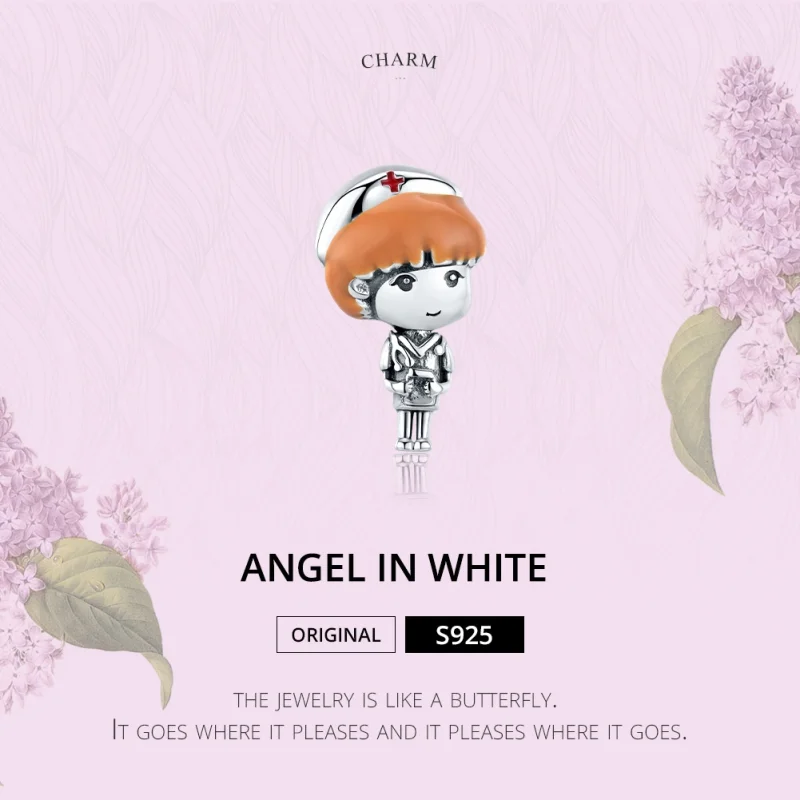(imagem para) Charm Anjo de branco Enfermeira estilo Pandora - SCC1548 - Visualizar 6