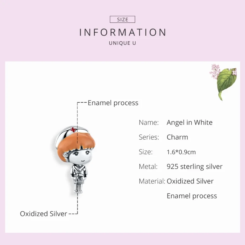 (imagem para) Charm Anjo de branco Enfermeira estilo Pandora - SCC1548 - Visualizar 7