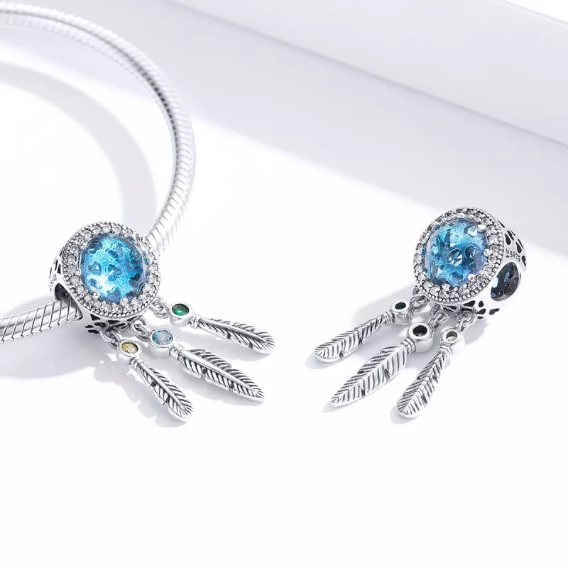 (imagem para) Charm Apanhador de sonhos de safira estilo Pandora - SCC1384 - Visualizar 2