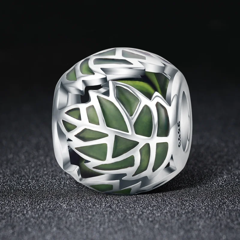 (imagem para) Charm As folhas verdes estão apaixonadas estilo Pandora - SCC524 - Visualizar 2