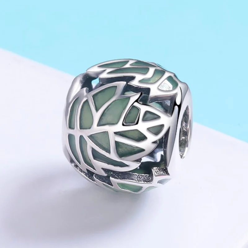 (imagem para) Charm As folhas verdes estão apaixonadas estilo Pandora - SCC524 - Visualizar 3