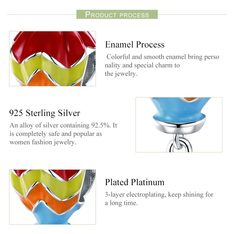 (imagem para) Charm Balões de ar quente turcos estilo Pandora - SCC867 - Visualizar 7