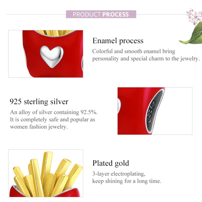 (imagem para) Charm Batatas Fritas Deliciosas estilo Pandora - SCC1606 - Visualizar 8