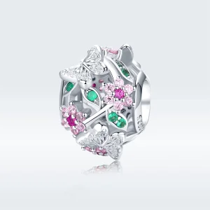 Charm Borboleta Dançante estilo Pandora - BSC116 (imagem para) Charm Borboleta Dançante estilo Pandora - BSC116