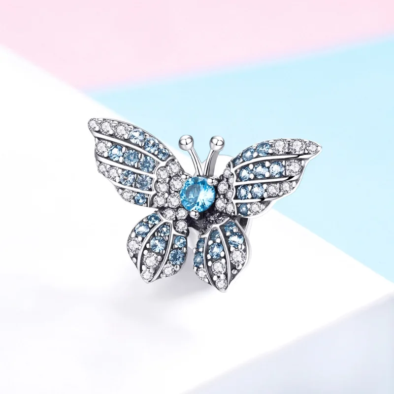 (imagem para) Charm Borboleta glitter estilo Pandora - BSC061 - Visualizar 2