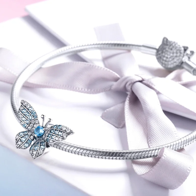 (imagem para) Charm Borboleta glitter estilo Pandora - BSC061 - Visualizar 3