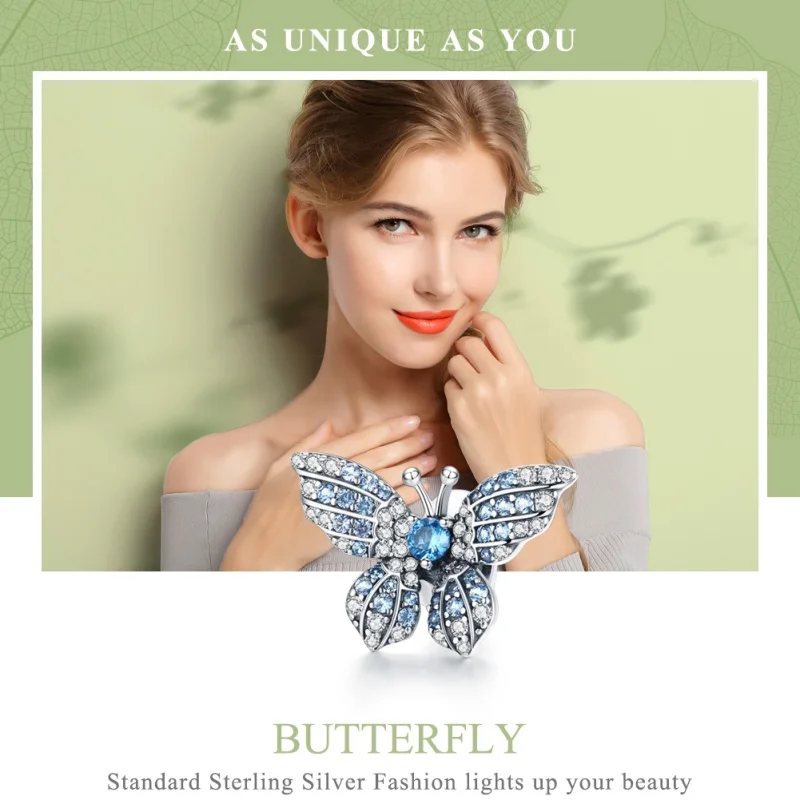 (imagem para) Charm Borboleta glitter estilo Pandora - BSC061 - Visualizar 6
