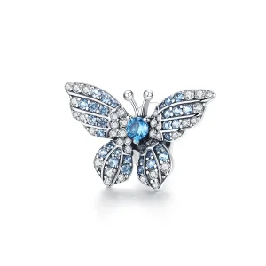 Charm Borboleta glitter estilo Pandora - BSC061 (imagem para) Charm Borboleta glitter estilo Pandora - BSC061