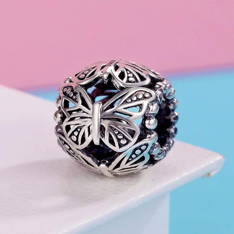 (imagem para) Charm Borboleta vintage estilo Pandora - SCC491 - Visualizar 3